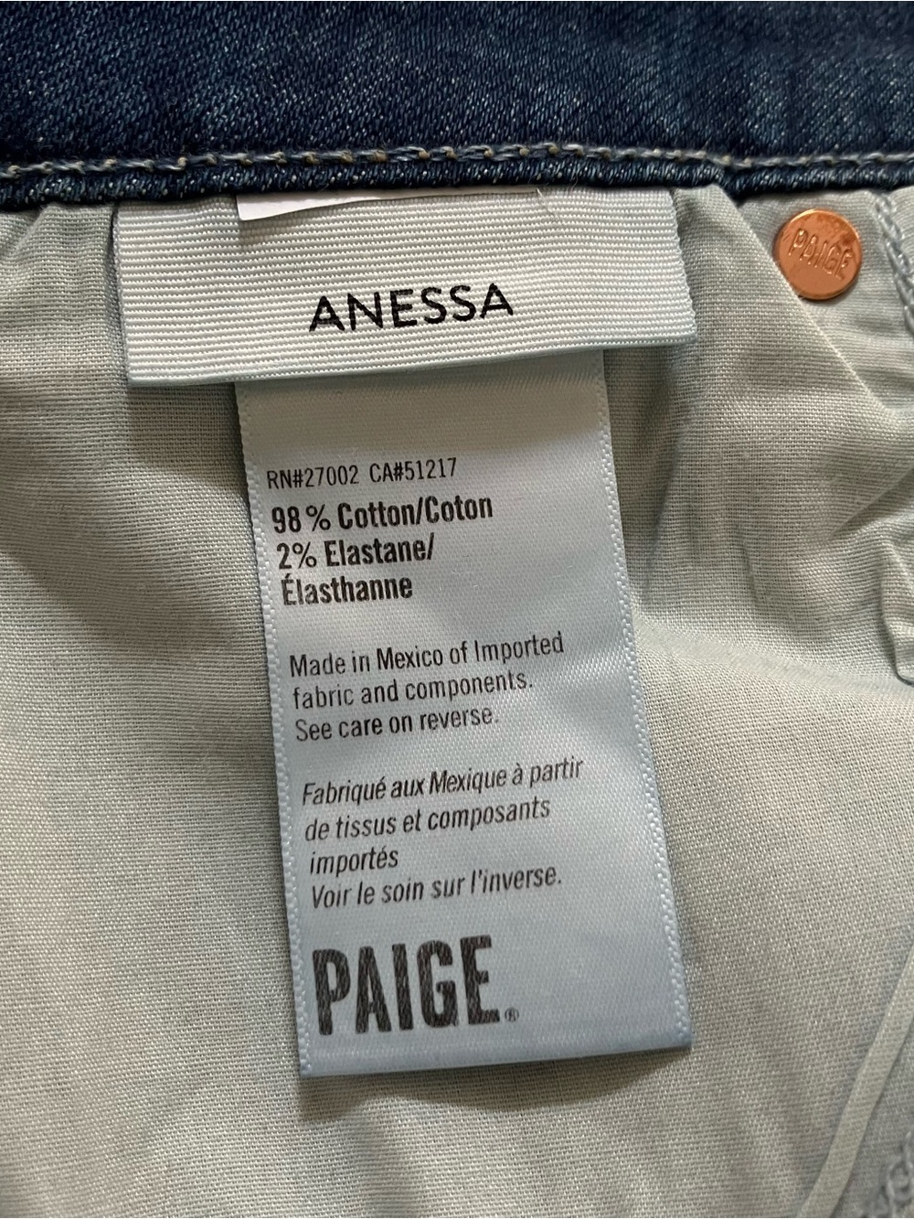Paige Anessa 31" Wide Leg Denim Jeans Raw Hem High Rise Ancient Wash size 28 - Picture 10 of 12